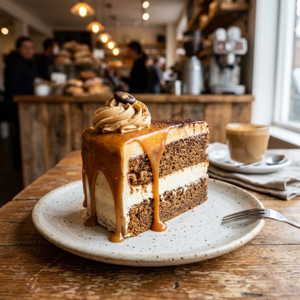 Caramel Macchiato Cake Slice