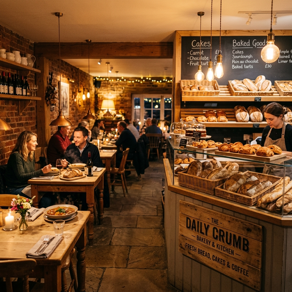Cake and restaurant shop display
